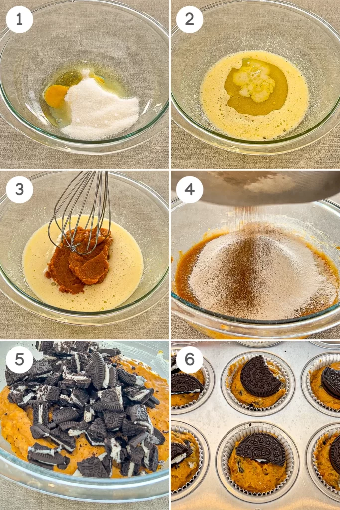 how to make pumpkin oreo muffins