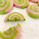 strawberry matcha pinwheel cookies