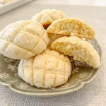 melon pan cookies on a plate