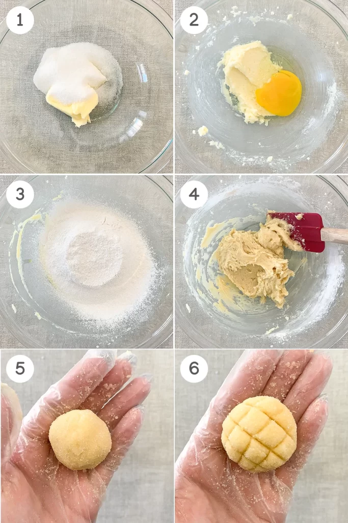 melon pan cookies steps